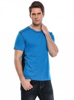 

Men's O-Neck Short Sleeve Patchwork Summer Casual T-Shirt, Multicolor