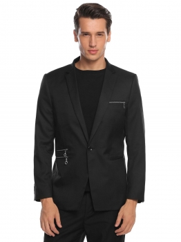 

Men Notch Collar Casual Office Slim Fit Single Button Blazer Jacket, Multicolor