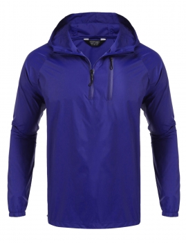 

Blue Waterproof Hooded Raincoat Poncho Jacket, Multicolor