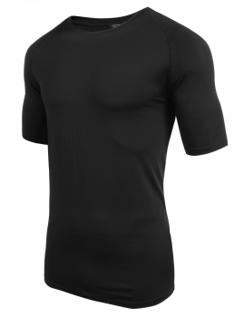 

Black Short Sleeve Loose Basic Tee, Multicolor