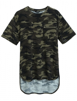 

Army green Camo-Camouflage O-Neck Short Sleeve T-Shirts, Multicolor