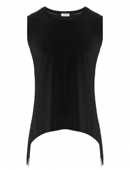 

Black Irregular Hem Solid Sleeveless Loose Tank Tops, Multicolor