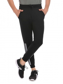 

Black Men's Elastic Waist with Drawstring Patchwork Sport Pants, Multicolor