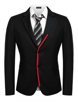 

Men Slim Fit Notch Lapel Long Sleeve Formal Tuxedo Business Blazer, Multicolor