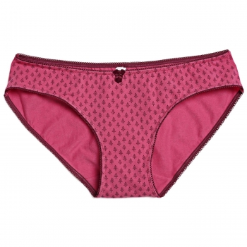 

Rose red Low Waist Seamless Floral Women's Brief, Multicolor