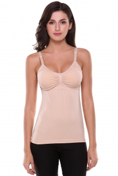 

Nude Maternity Nursing Seamless Padded Tank with Hands-Free Pumping Bra, Multicolor