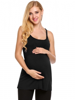 

Black Spaghetti Straps Lace Patchwork Nursing Sleepwear, Multicolor