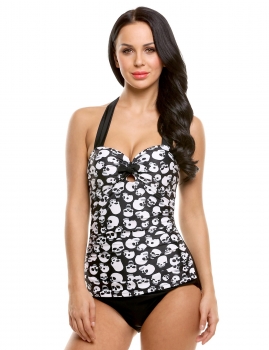 

Women Sexy Halter Skull Printed One-piece Padded Wired Beach Swimsuit, Multicolor