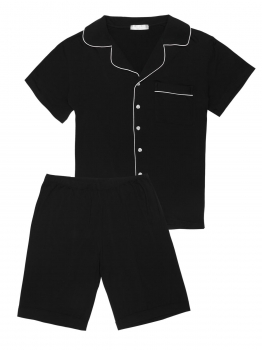 

Men Patchwork Short Sleeve Tops with Elastic Waist Shorts Pajamas Sets, Multicolor