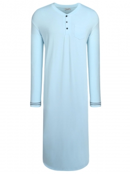 

Blue Mens Big & Tall Long Sleeve Pajamas Solid Loose Nightgown Sleepwear Dress Henley Nightshirt, Multicolor