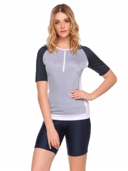 

Light gray Raglan Short Sleeve Sport Gym Fitness T-Shirt, Multicolor