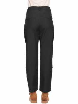 

Black Women Outdoor Quick Dry Exercise Fitness Long Sports Pants, Multicolor