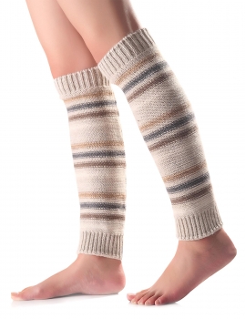 

Apricot Fashion Leg Warmers Striped Knit Boot Hosiery & Socks, Multicolor