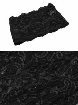 

Black Women Floral Lace Elastic Anti-Chafing Thigh Bands, Multicolor