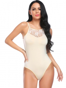 

Apricot Women Sexy Lingerie Set Floral Lace Glamour Bodydoll Bodysuit, Multicolor