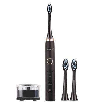 

Sonic Healthy White Electric toothbrush With Charging Base, With Brush Head, Black