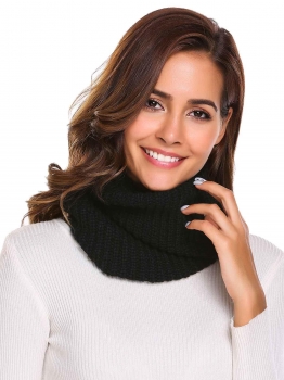 

Black Unisex Solid Knitted Scarves Collar, Multicolor