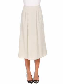 

Beige Loose Solid Casual Calf Length Wide Leg Pants Culotte, Multicolor