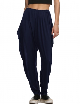 

Navy blue Meaneor Women Hippie Hip-hop Harem Ruched Long Dance Club Loose Wide Pants, Multicolor