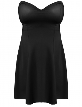 

Black Stylish Ladies Women Casual Strapless Hollow-out Back V-neck Mini Clubwear Party Dresses, Multicolor