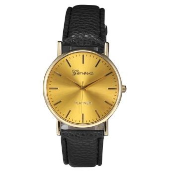 

Fashion Women Gold Case Wristwatch Synthetic Leather Band Quartz Analog Casual Wrist Watch, Multicolor