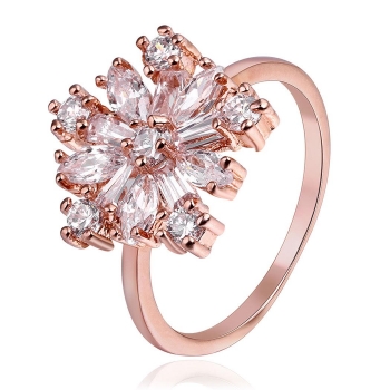 

Rose Gold Plated Flower Shape Cluster Ring