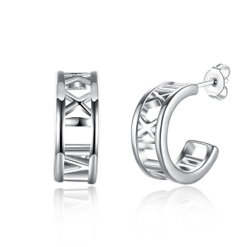 

Women Casual Semicircle Hollow Twist Ear Stud Earrings
