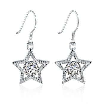 

Fashion Casual Star Rhinestone Hook Dangle Earrings