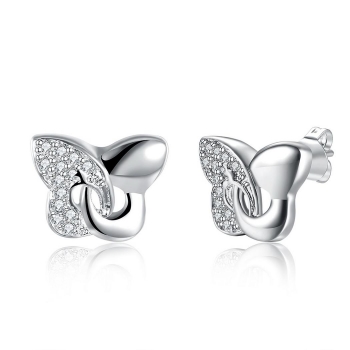 

Fashion Casual Butterfly Shape Rhinestone Twist Ear Stud Earrings