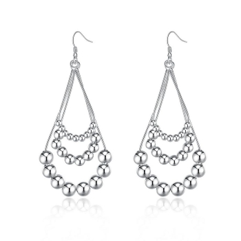 

New Women Fashion Casual Water Drop Multitier Beading Hook Chandelier Earrings