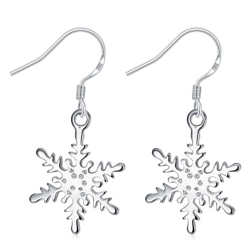 

Snowflake Shape Silver Plated Drop Dangle Earring