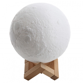 

Lighting Night Light LED 3D Printing Moon Lamp, Warm and Cool White Dimmable Touch Control Brightness with USB Charging, Diameter 5.85 inch