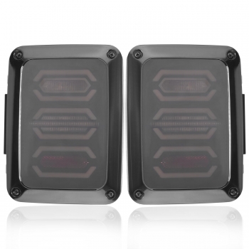 

1Pair LED Tail Lights Rear Lamps Smoke For 07-15 Jeep Wrangler JK"Rubicon