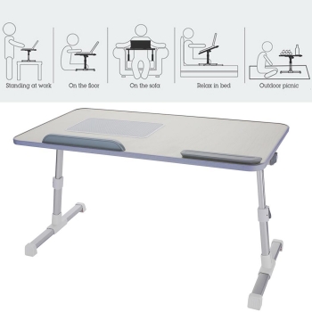 

Portable Laptop Table Stand with Cooling Fan Adjustable Stand Tray Lightweight Aluminum Stand Ergonomic Design Laptop Tray