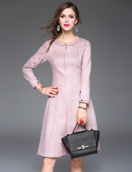 

ELENYUN Long Sleeve Solid A-Line Short Dress, Multicolor