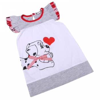 

White Baby Red and Striped Princess for 6M-5 years Children Dresses, Multicolor