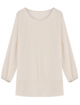 

Beige Women Summer Autumn Chiffon Party Sexy Ladies Dresses Shirts & Blouses, Multicolor
