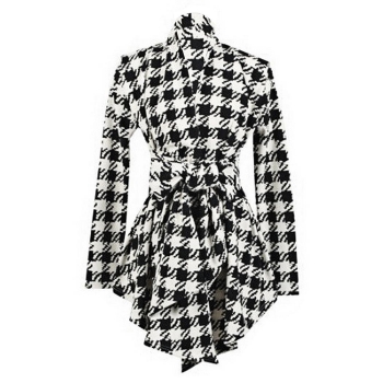 

White Vogue Long Sleeve Lapel Tunic Casual Plus Size coat, Multicolor