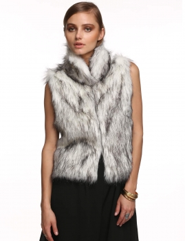 

Winter Warm Faux Fur Medium Long Vest Jacket Waistcoat, Multicolor