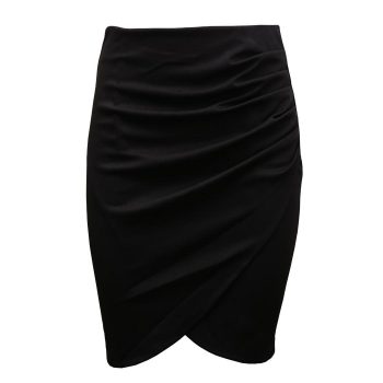 

Black Women's Elegant Ladies OL Style Folded Casual Pencil M"L"XL Skirts, Multicolor