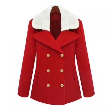 

Women Winter Ladies Warm Slim Coat Double-Breasted Jacket Outerwear, Multicolor
