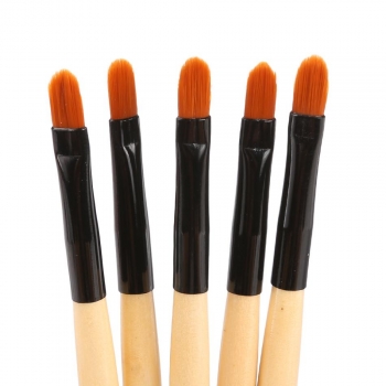 

On Clearance New Pro Makeup Cosmetic Set High Quality Wood Eye Line Brush Tools 5 PCs