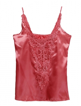 

Pink New Women's Ladies Sleeveless Sexy Lace Satin Tops Vests Tanks & Camis, Multicolor