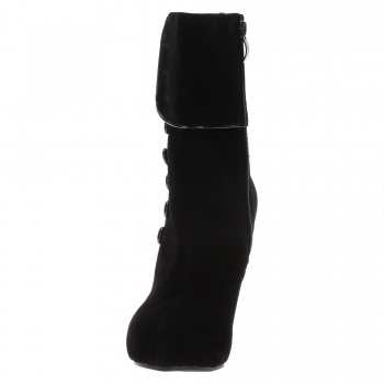 

Black New Fashion Women's Button Zipper High Heels Martin Boots, Multicolor
