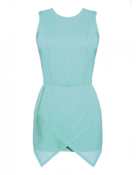 

Green Stylish Lady Women Sleeveless Sundress Irregular Hem Slim Bodycon Party Jumpsuits & Rompers Casual Dresses, Multicolor