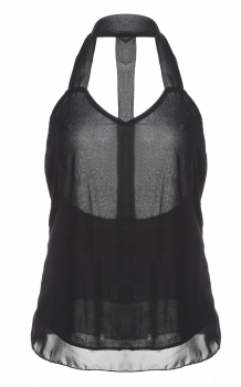 

White Backless V-Neck Sleeveless Halter Neck Straps Tops