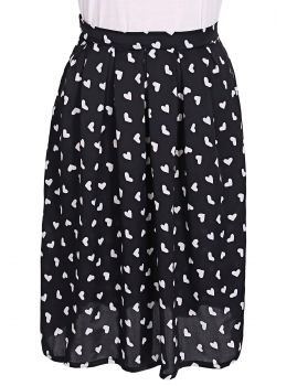 

Black New Stylish Ladies Women Autumn Summer Casual Heart Print Sexy Skirts, Multicolor