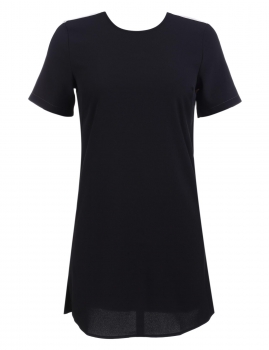 

Black Summer Women Short Sleeve Chiffon Loose Mini Casual Dresses, Multicolor