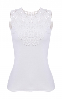 

White Stylish Lady Women's Casual Sexy Slim Lace Stitching Sleeveless V-neck Bottoming Shirt Vests Tanks & Camis