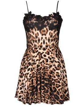 

Leopard New Stylish Lady Women's Fashion Sleeveless Elastic Waist Strap Sexy Slim Casual Dresses, Multicolor